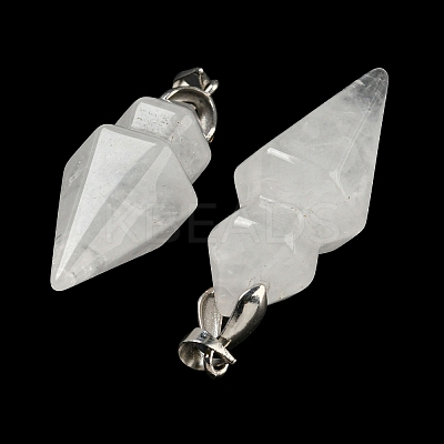 Natural Quartz Crystal Pointed Pendants G-F766-08AS-08-1