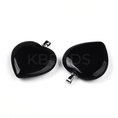Natural Obsidian Pendants X-G-S364-006F-1