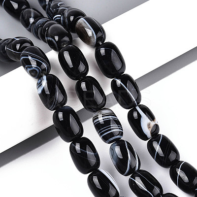 Natural Agate Beads Strands G-N356-02A-01-1