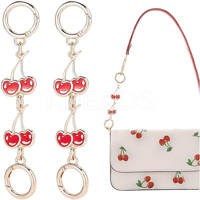 Alloy Enamel Cherry Link Chains for Purse Chains PURS-WH0001-41-1