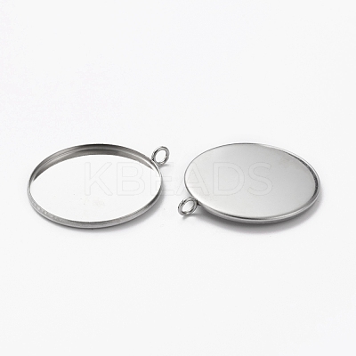 Non-Tarnish 304 Stainless Steel Pendant Cabochon Settings STAS-L253-011B-P-1