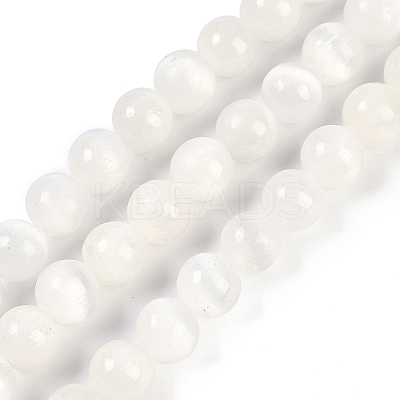 Natural Selenite Beads Strands G-G167-A02-01-1