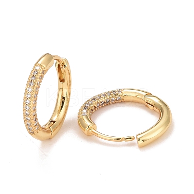 Clear Cubic Zirconia Hoop Earrings EJEW-C022-07G-1