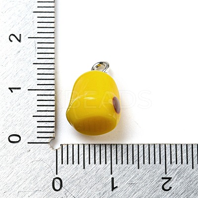 Opaque Resin Chick Charms with Platinum Plated Iron Loops LS-X1-FIND-M012-03-1