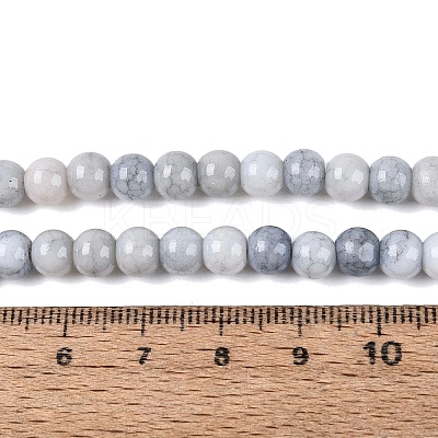 Ombre Effect Opaque Crackle Glass Beads Strands GLAA-Q106-01A-A04-1