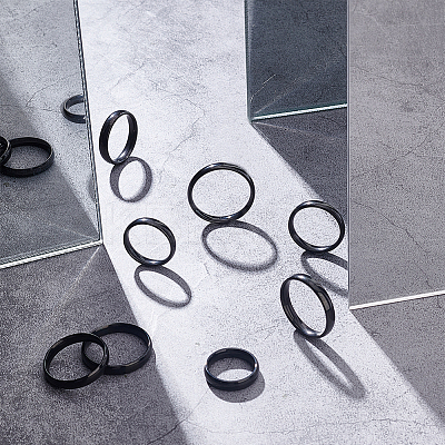 8Pcs 8 Size 304 Stainless Steel Simple Plain Band Finger Rings for Women RJEW-UN0001-20-1