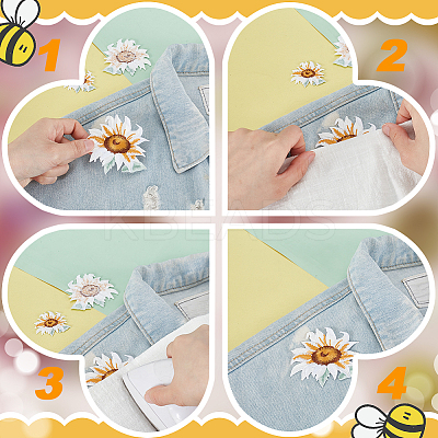 Flower Self Adhesive Computerized Embroidery Cloth Iron on/Sew on Patches PATC-GA0001-84B-1