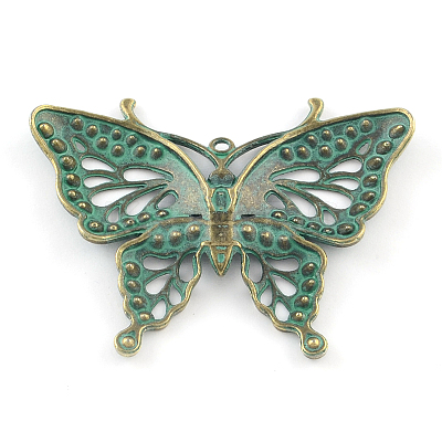 Zinc Alloy Butterfly Pendants Rhinestone Settings LS-PALLOY-R065-011-LF-1