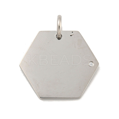304 Stainless Steel Rhinestone Pendants STAS-P356-34P-1