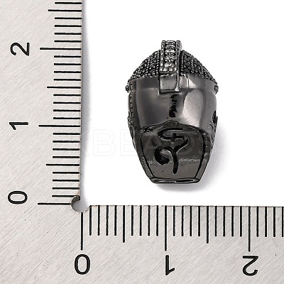 Helmet Shape Brass with Cubic Zirconia Beads KK-S406-15A-1
