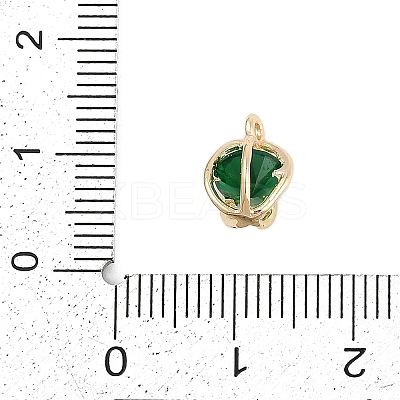 Rack Plating Brass with Cubic Zirconia Pendants LS-KK-Q018-08G-1