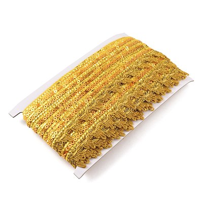 Sparkle Metallic Sequin Polyester Lace Trim SRIB-WH0011-047-1