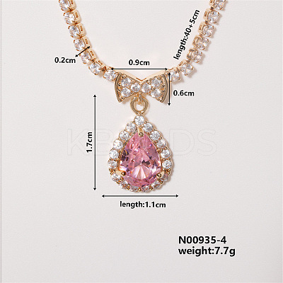 Colorful Sparkling Heart-shaped Necklace with Exquisite Fashionable Style FI4728-4-1