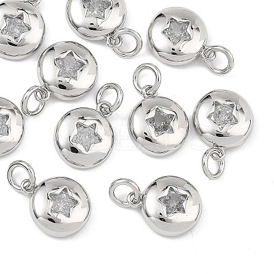 SHEGRACE Brass Clear Cubic Zirconia Charms XGRQ3P174-593P-1
