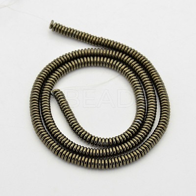Flat Round/Disc Non-magnetic Synthetic Hematite Beads Strands G-D617-10-1