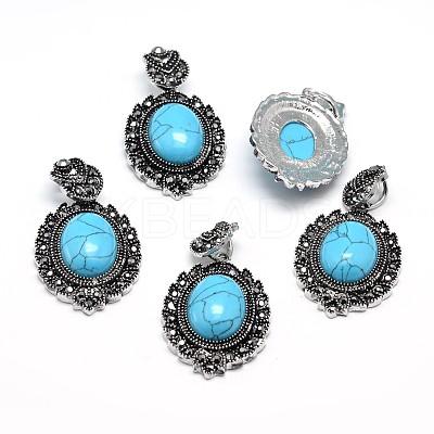 Natural & Synthetic Gemstone Gothic Pendants G-F228-18-FF-1