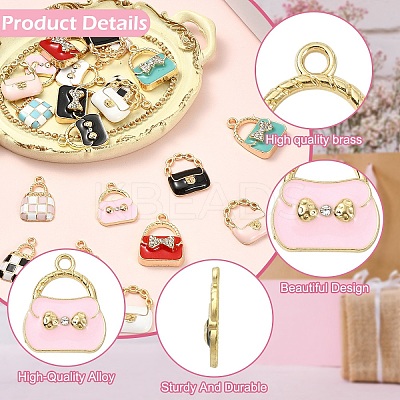 24Pcs 12 Styles Rack Plating Alloy Enamel Pendants ENAM-YW0006-10-1