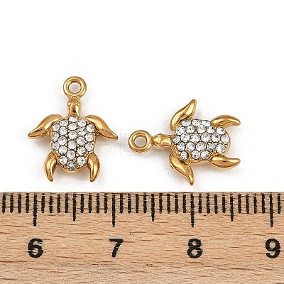 304 Stainless Steel Rhinestone Charms STAS-Z154-01G-03-1