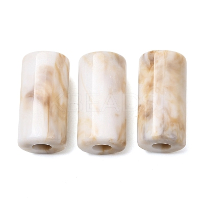 Two Tone Opaque Acrylic Imitation Gemstone European Beads SACR-K005-04C-1