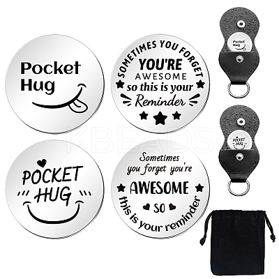 Flat Round Double-Sided Engraved Stainless Steel Commemorative Decision Maker Coin Set AJEW-GL0001-99A-1
