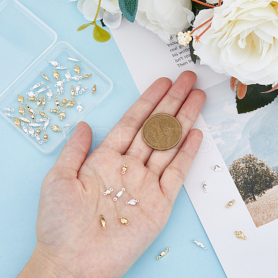 60Pcs 6 Styles Brass Connector Charms KK-HY0001-94-1