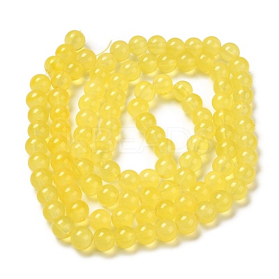 Baking Paint Imitation Jade Glass Round Bead Strands DGLA-Q021-8mm-24-1