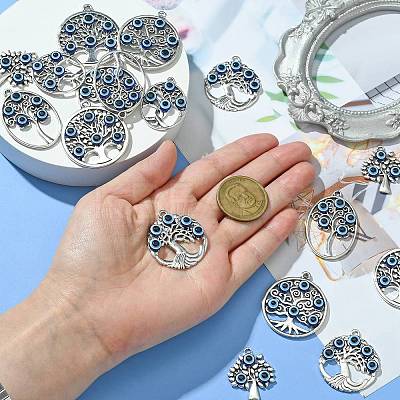 18Pcs 6 Styles Tibetan Style  Alloy Pendants FIND-CJ0002-10-1