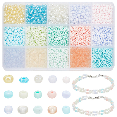 150G 15 Styles 3/0 Glass Seed Beads SEED-PH0001-94-1