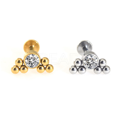 316L Surgical Stainless Steel & G23 Titanium Crystal Rhinestone Labrets for Women Men WG3A239-48-1
