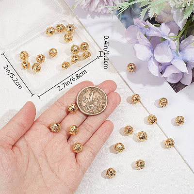 32Pcs 4 Style Alloy Hollow Beads PALLOY-BBC0001-06-1
