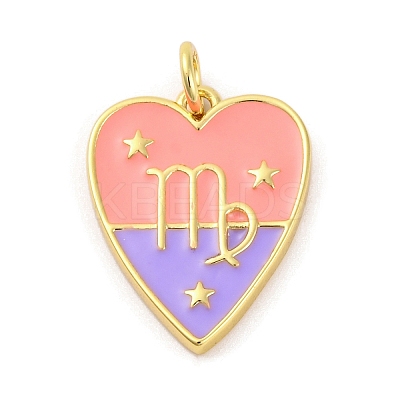 Brass Enamel Pendants KK-Z077-01G-09-1