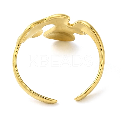 304 Stainless Steel Open Cuff Rings for Women LS-RJEW-Z043-02G-1