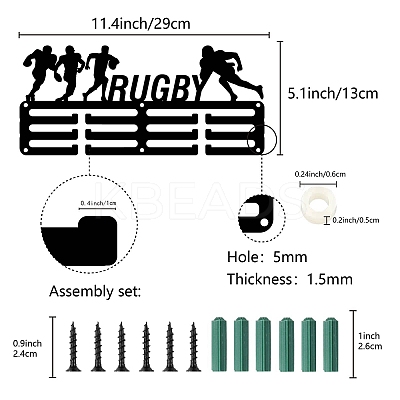 Sports Theme Iron Medal Hanger Holder Display Wall Rack ODIS-WH0055-234-1