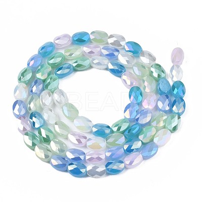 Electroplate Glass Beads Strands X-EGLA-S194-17E-1