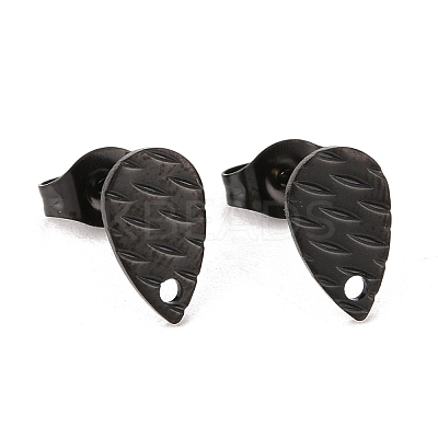 304 Stainless Steel Stud Earring Findings Ion Plating(IP) STAS-O119-30EB-1
