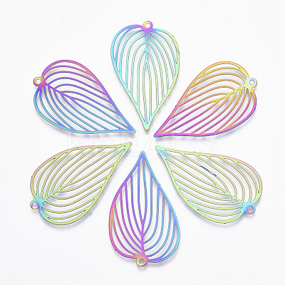 Ion Plating(IP) 201 Stainless Steel Filigree Pendants LS-X-STAS-T057-08-1
