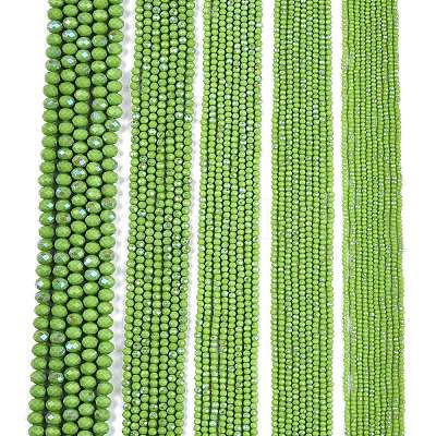 Electroplate Opaque Solid Color Glass Beads Strands EGLA-A044-P4mm-L30-1