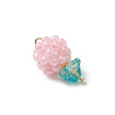Glass Seed Beaded Pendants PALLOY-MZ00593-03-1