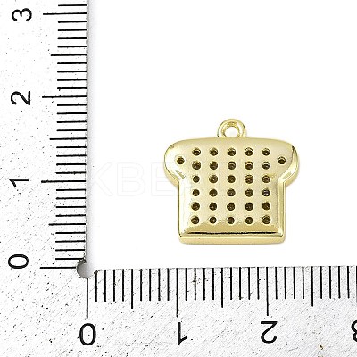 Brass Micro Pave Clear Cubic Zirconia Charms LS-KK-L238-18G-1
