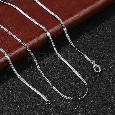 2.5mm Rack Plating Brass Herringbone Chain Necklaces for Women Men MAK-L044-19P-1