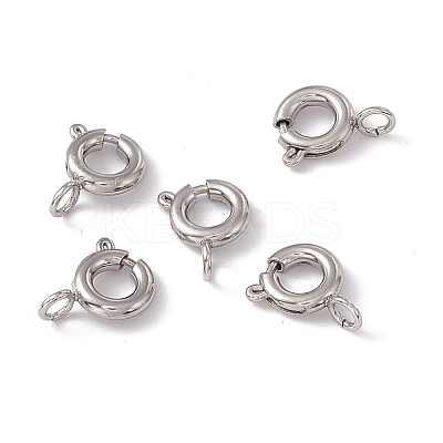 Non-Tarnish 201 Stainless Steel Spring Ring Clasps STAS-J401-LD022-6-1