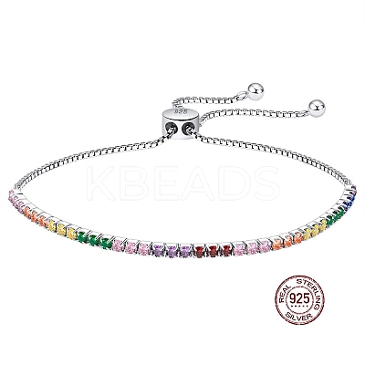 Anti-Tarnish Colorful Cubic Zirconia Tennis Bracelet BJEW-I314-004P-1
