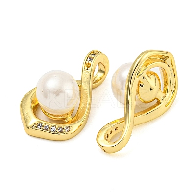Rack Plating Brass Micro Pave Cubic Zirconia Pendants KK-Z063-01G-1