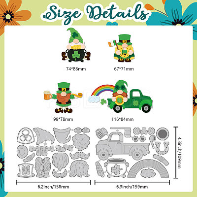 Saint Patrick's Day Carbon Steel Cutting Dies Stencils DIY-WH0309-3326-1