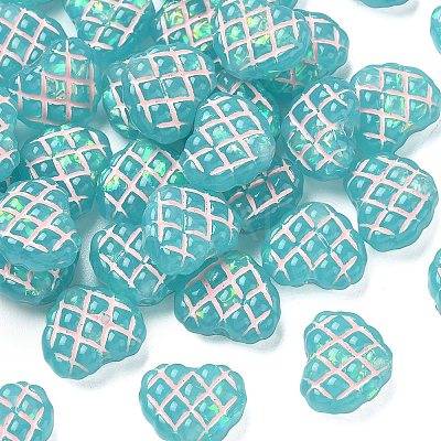 Translucent Resin Waffle Beads RESI-D312-01B-01-1