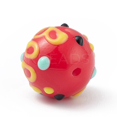 Opaque Painted Glass Beads GLAA-B001-01J-1
