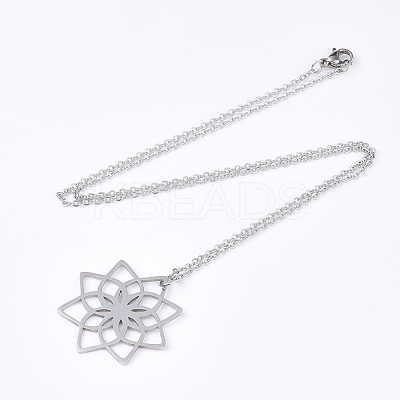 Non-Tarnish 201 Stainless Steel Pendant Necklaces NJEW-T009-JN064-1-45-1