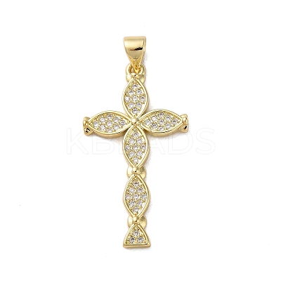 Brass Micro Micro Pave Clear Cubic Zirconia Pendants KK-A212-01G-G-1