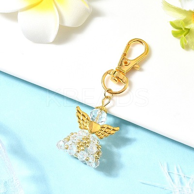 Angel Glass & Alloy Pendant Decorations HJEW-MZ00360-06-1