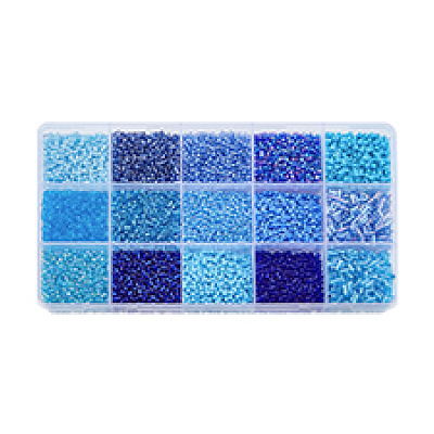 225g 17 Style Glass Seed Glass Bugle & Round Beads SEED-DC0001-02B-1